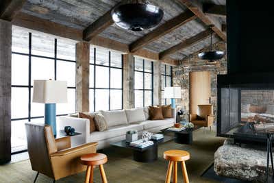 Contemporary Vacation Home Living Room. Montana Ski House  by Shawn Henderson Interior Design.