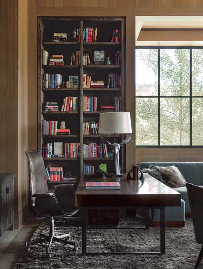  Country Office and Study. Curated Family Home in Aspen by Kerry Joyce Associates, Inc..