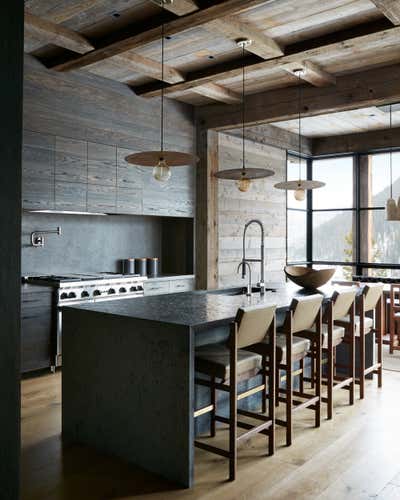 Modern Vacation Home Kitchen. Montana Ski House  by Shawn Henderson Interior Design.