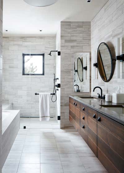 Contemporary Vacation Home Bathroom. Montana Ski House  by Shawn Henderson Interior Design.