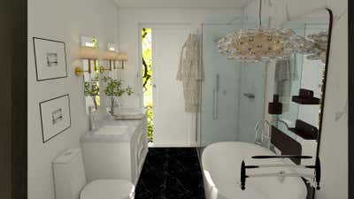  Transitional Family Home Bathroom. Classic Black and White Bathroom Design and digital images by B Designs.