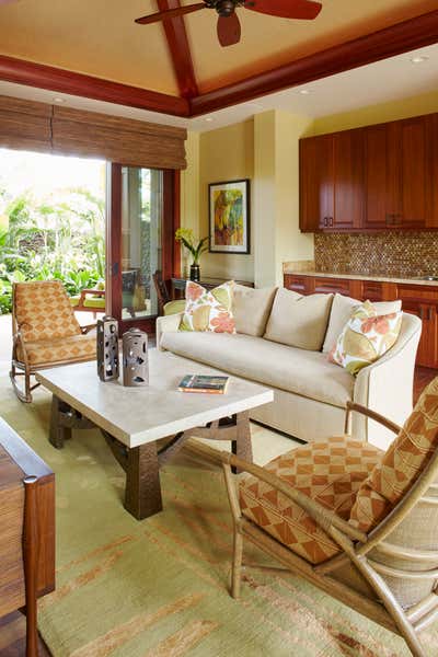  Tropical Vacation Home Living Room. Royal Kanae by Willman Interiors / Gina Willman ASID.