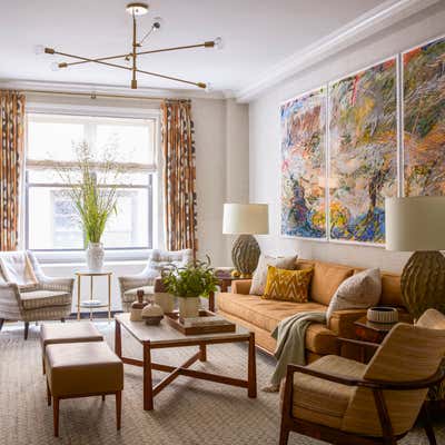  Mid-Century Modern Apartment Living Room. Upper West Side by Mendelson Group.