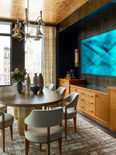  Mid-Century Modern Apartment Dining Room. West Village by Mendelson Group.