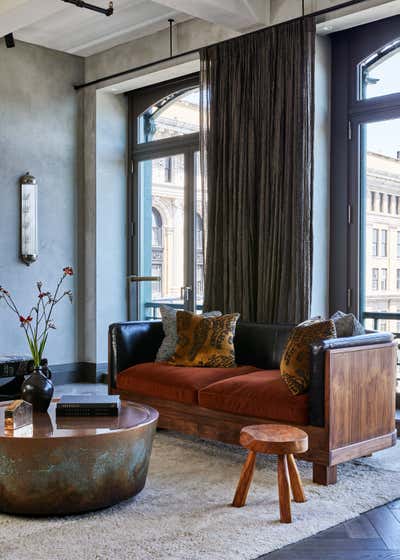  Industrial Bachelor Pad Living Room. SoHo Penthouse by Jesse Parris-Lamb.
