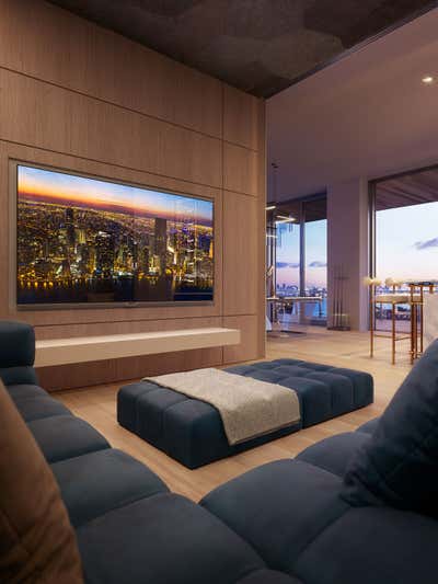 Modern Contemporary Apartment Bar and Game Room. 57 Ocean Penthouse by Sofia Joelsson Design Studio.