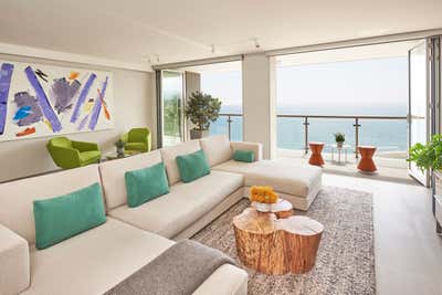  Coastal Beach House Living Room. Ocean View Penthouse by Sarah Barnard Design.