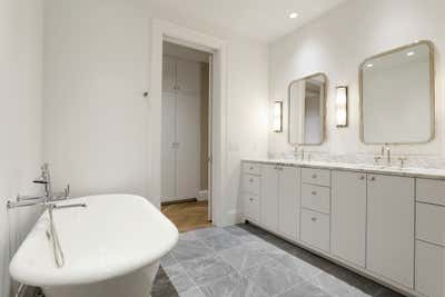  Modern Apartment Bathroom. Uptown Condo by Tara Cain Design.