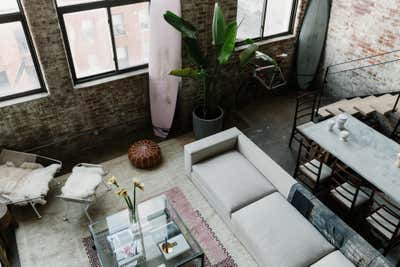  Industrial Living Room. Williamsburg Loft  by Jae Joo Designs.