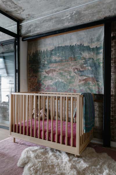  Industrial Family Home Bedroom. Williamsburg Loft  by Jae Joo Designs.