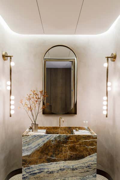  Contemporary Apartment Bathroom. Carnegie Hill Apartment by MKCA // Michael K Chen Architecture.