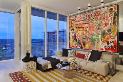  Mid-Century Modern Apartment Living Room. Austin Project by Sofia Aspe Interiorismo.