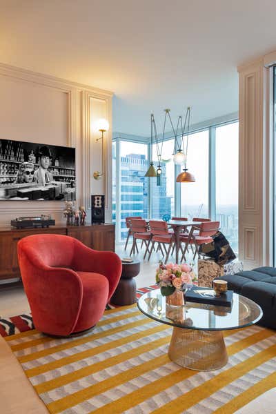  Mid-Century Modern Apartment Living Room. Austin Project by Sofia Aspe Interiorismo.