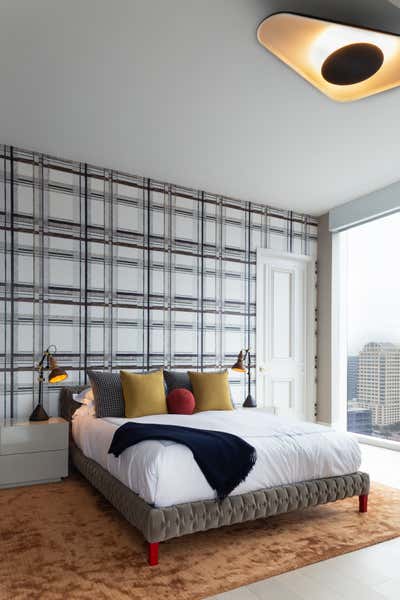  Mid-Century Modern Apartment Bedroom. Austin Project by Sofia Aspe Interiorismo.