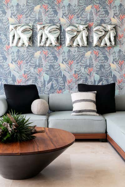  Contemporary Beach House Living Room. Soluna  by Sofia Aspe Interiorismo.
