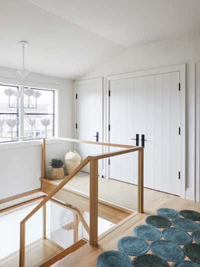  Beach Style Coastal Beach House Entry and Hall. Hamptons Bay Front by Jessica Gething Design.