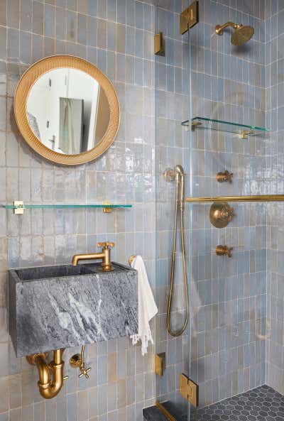  Beach House Bathroom. Hamptons Bay Front by Jessica Gething Design.