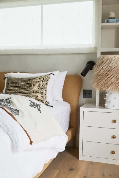  Beach Style Coastal Beach House Bedroom. Hamptons Bay Front by Jessica Gething Design.