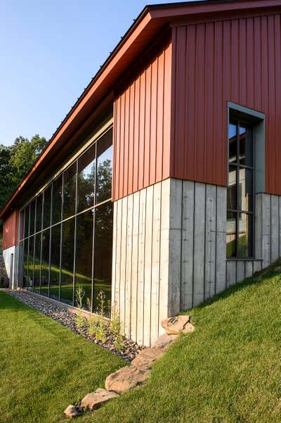  Farmhouse Exterior. Lazy Bear Pool House  by BarlisWedlick Architects LLC.