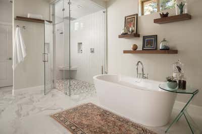  Bohemian Transitional Family Home Bathroom. Luxe Spa Sanctuary by Kristen Elizabeth Design Group.