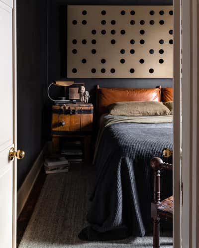  Transitional Maximalist Bachelor Pad Bedroom. Highland by Sean Anderson Design.