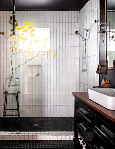  Organic Transitional Bachelor Pad Bathroom. Highland by Sean Anderson Design.
