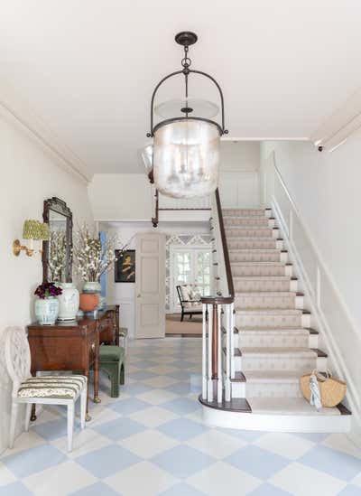  British Colonial Preppy Entry and Hall. Project Pemberton by Kristen Nix Interiors.