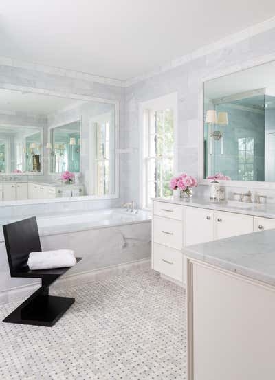  Preppy Transitional Family Home Bathroom. Project Pemberton by Kristen Nix Interiors.