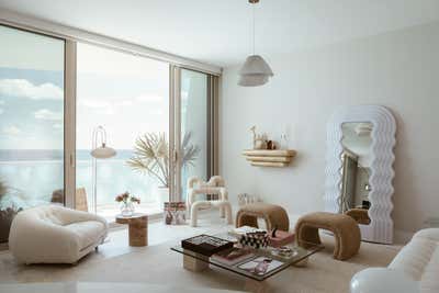  Coastal Tropical Apartment Living Room. Miami Paradise by Night Palm Studio.