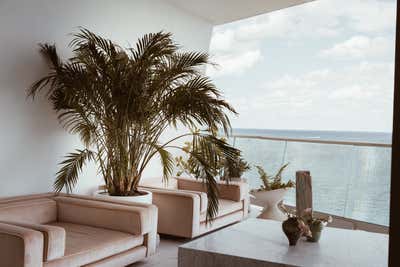  Coastal Tropical Apartment Patio and Deck. Miami Paradise by Night Palm Studio.