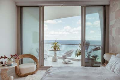  Coastal Tropical Apartment Bedroom. Miami Paradise by Night Palm Studio.
