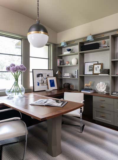  Transitional Family Home Office and Study. Playing with Scale by Kristen Nix Interiors.