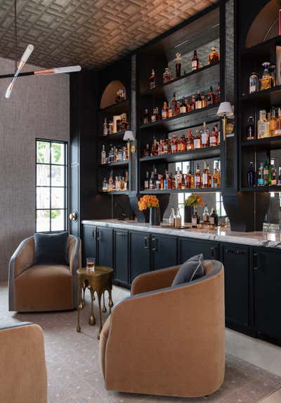  Modern Family Home Bar and Game Room. Hilltop by Kristen Nix Interiors.