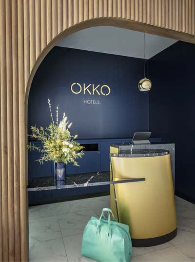  Beach Style Lobby and Reception. Okko Hotels by Studio Catoir.