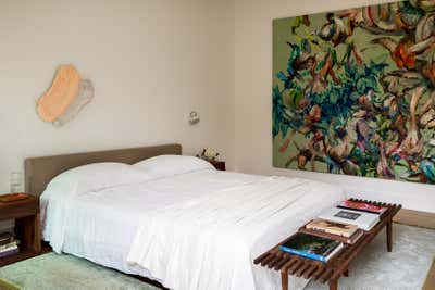  Beach Style Modern Family Home Bedroom. Pine Needles by Michael Hilal.