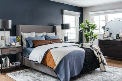  Modern Family Home Bedroom. Fox Point Suite by Taya Aleksa Interiors.