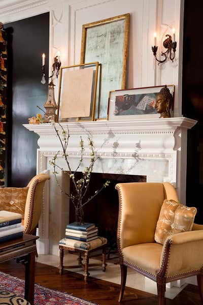  English Country Living Room. Meadowood by Kristin Mullen Designs.