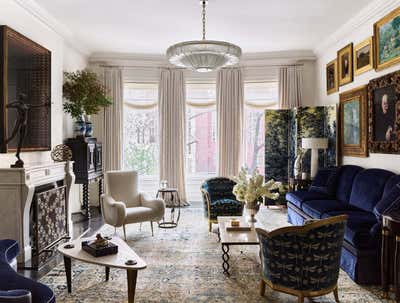  Hollywood Regency Family Home Living Room. Upper East Side Townhouse by CARLOS DAVID.