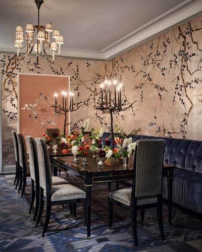  Hollywood Regency Family Home Dining Room. Upper East Side Townhouse by CARLOS DAVID.
