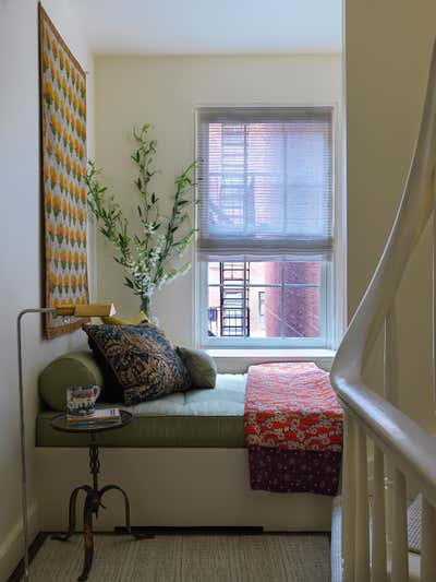  English Country Bohemian Family Home Entry and Hall. West Village Townhouse by Casey Kenyon Studio.