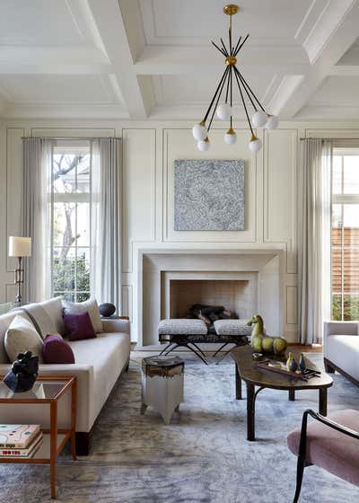  Mid-Century Modern Traditional Family Home Living Room. Dallas Residence by Damon Liss Design.