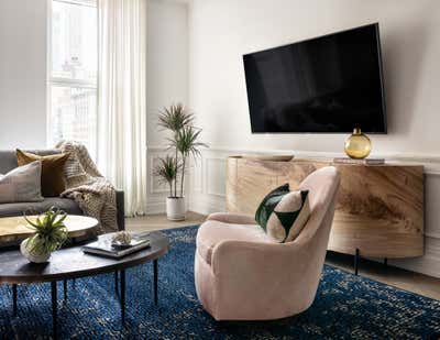  Mid-Century Modern Apartment Living Room. Tribeca Residence by Olivia Jane Design & Interiors.