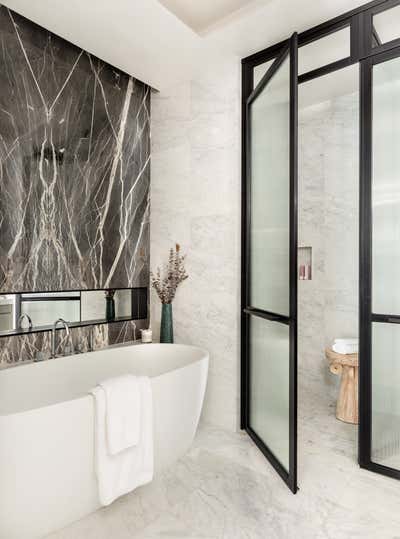  Mid-Century Modern Apartment Bathroom. Tribeca Residence by Olivia Jane Design & Interiors.