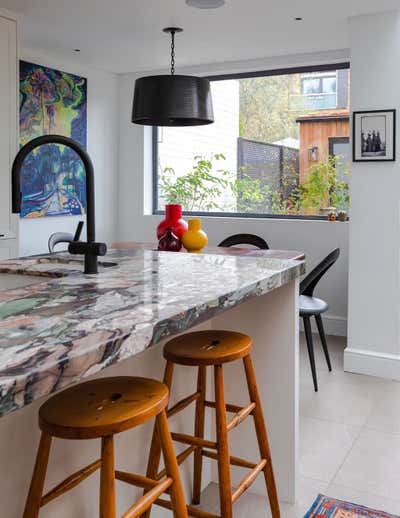  Contemporary Bohemian Family Home Kitchen. Brook Green Cottage by Balzar London.