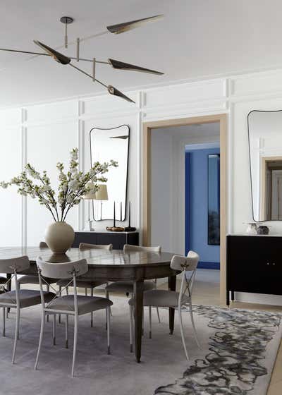  Transitional Dining Room. 200 Amsterdam Model Residence by Bennett Leifer Interiors.