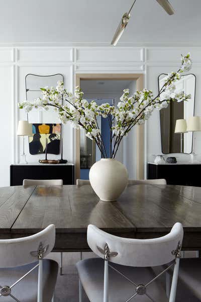  Contemporary Eclectic Transitional Dining Room. 200 Amsterdam Model Residence by Bennett Leifer Interiors.