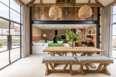  Transitional Country House Open Plan. Dorset Barns by Samantha Todhunter Design Ltd..
