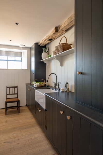  Transitional Country House Pantry. Dorset Barns by Samantha Todhunter Design Ltd..