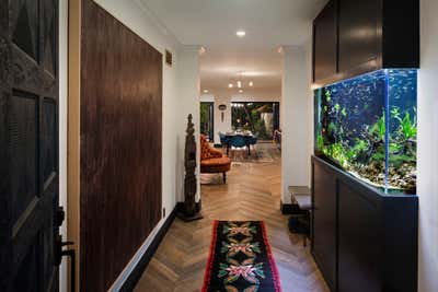  Bohemian Contemporary Family Home Entry and Hall. West Hollywood Home by Kevin Klein Design.