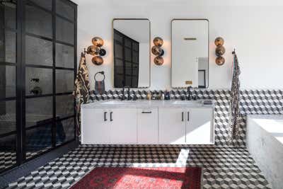  Eclectic Family Home Bathroom. West Hollywood Home by Kevin Klein Design.